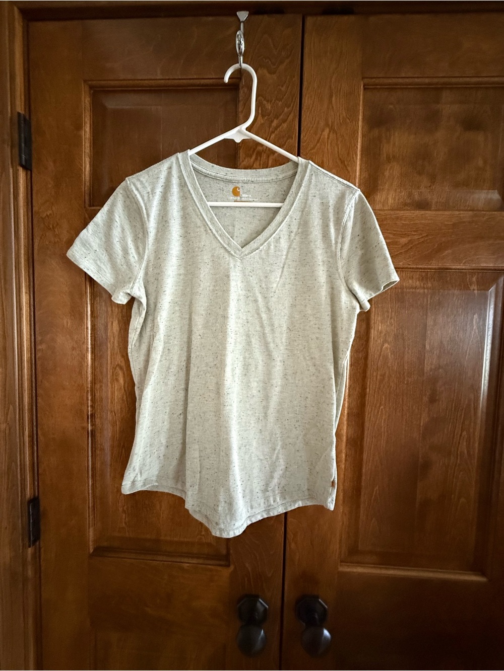Carhartt Relaxed Fit Women’s Light Grey Speckled Short-Sleeve Tee - Size Medium